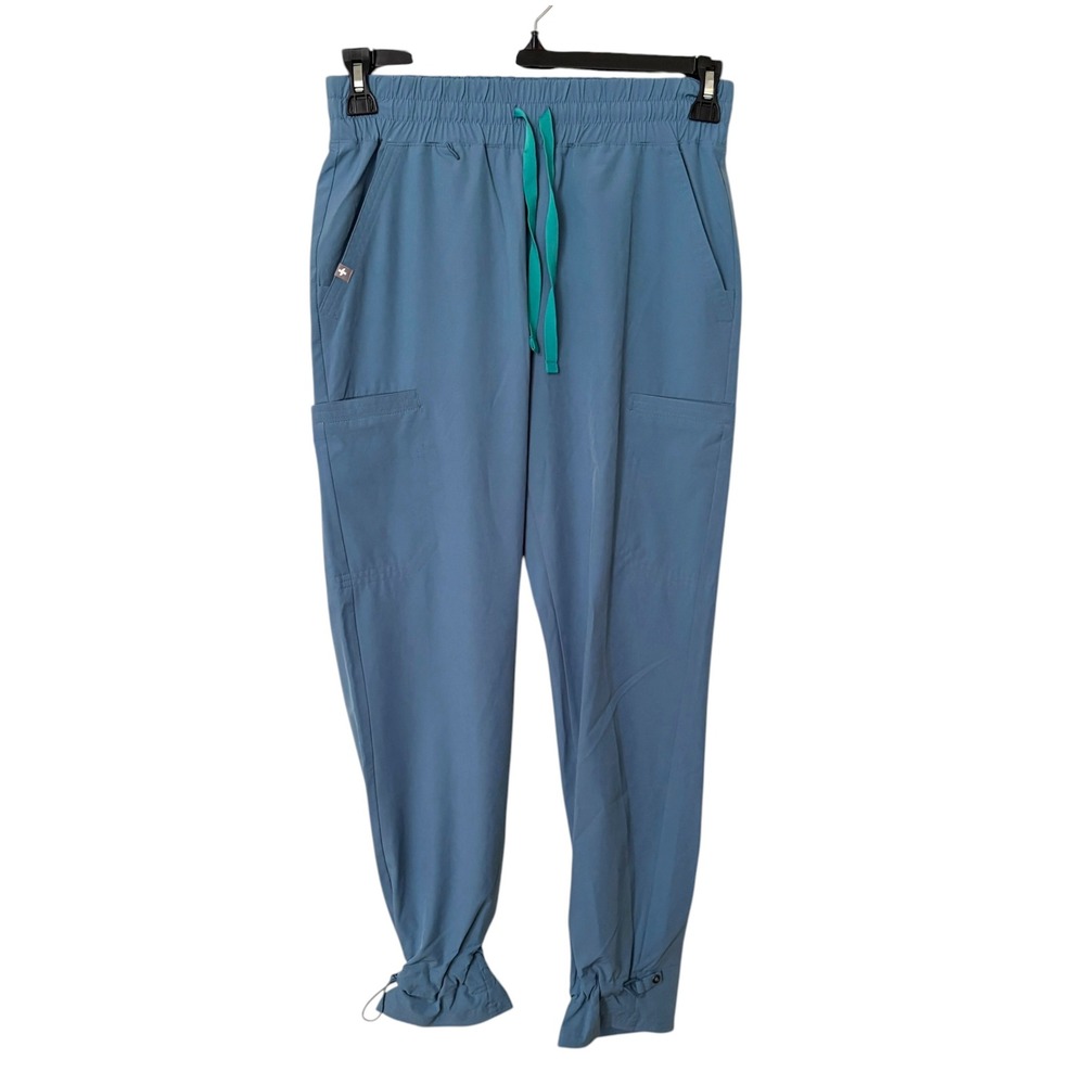 FIGS Womens XS Petite Saumer High Waisted FIONlite Jogger Scrub Pants Blue NEW